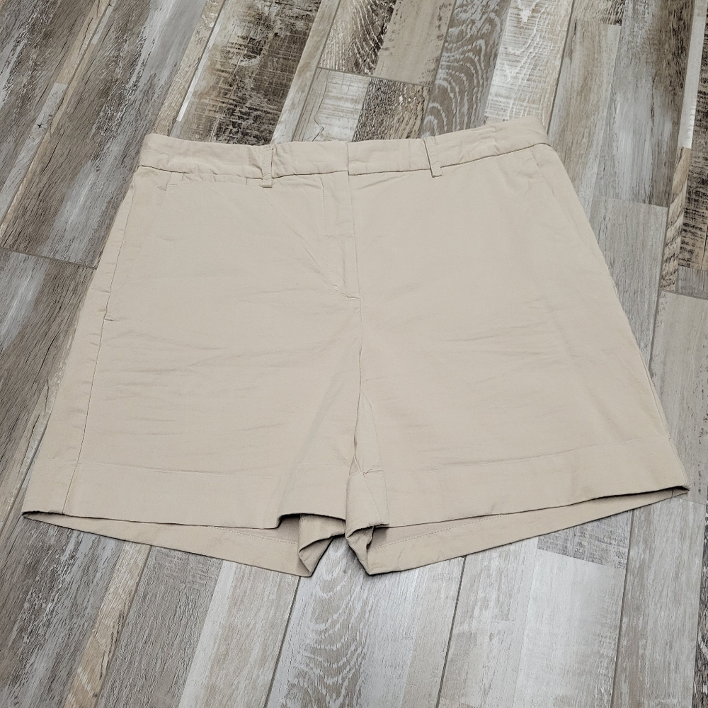 8 Theory Tan Stretch Cotton Shorts